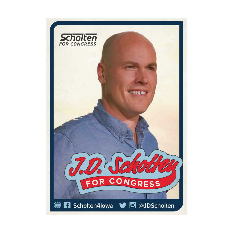 Scholten for Congress Baseball Card Front